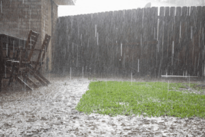 flooding lawn from rain